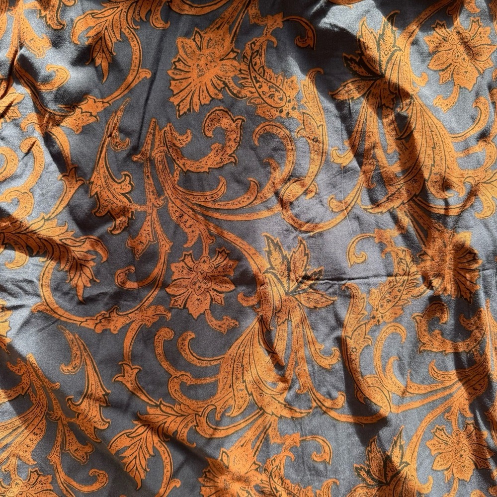 NWT MBX Men's Medium Western Floral Button Down Long Sleeve Shirt Stretch Rayon - Picture 6 of 6